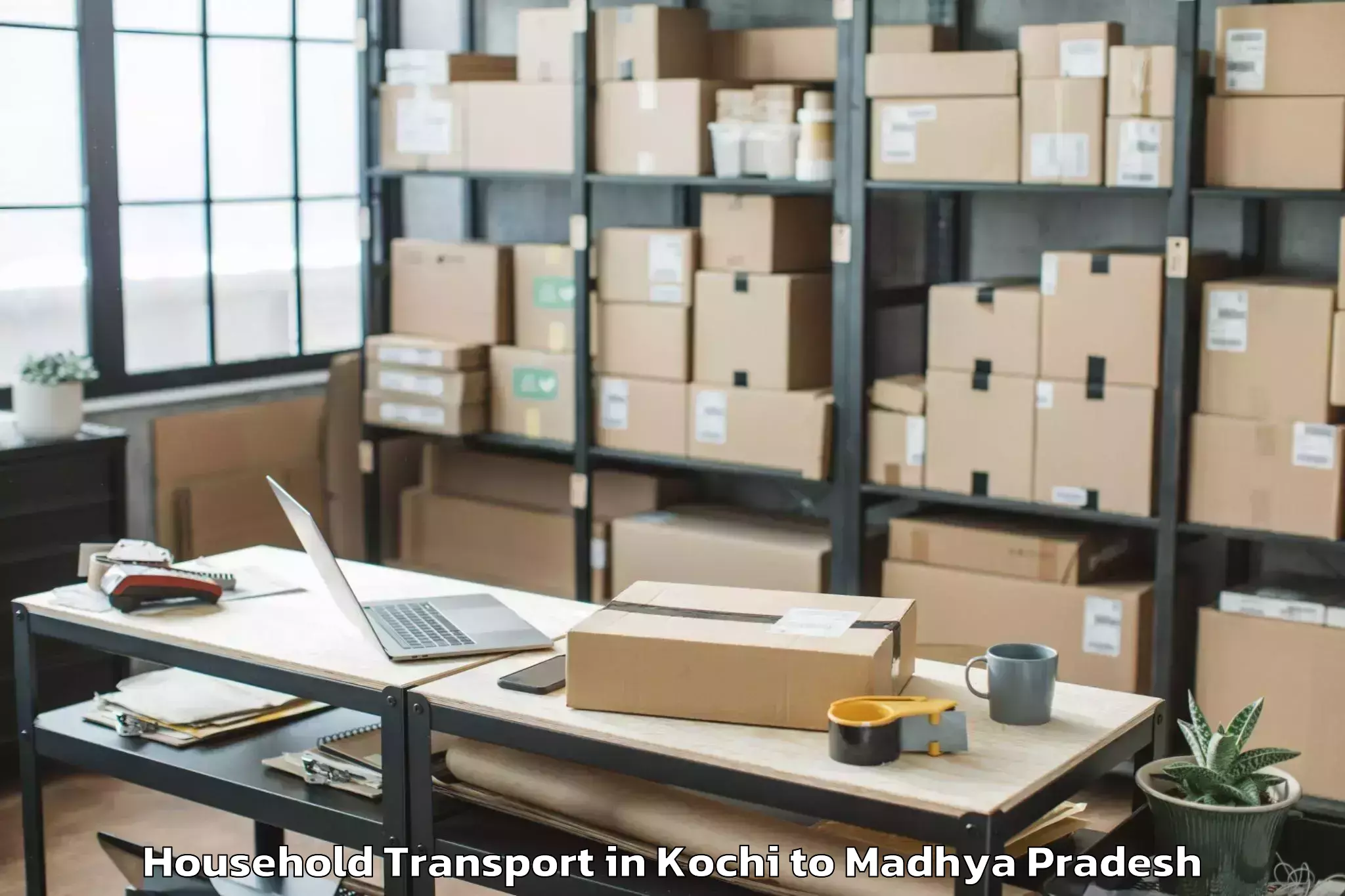 Book Kochi to Guna Airport Gux Household Transport Online